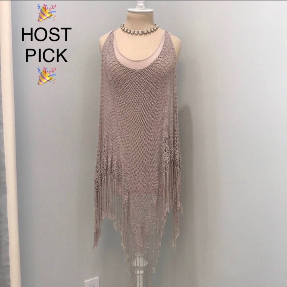 💯✅ AUTHENTIC REMAIN CROCHET FRINGE WRAP TANK TOP